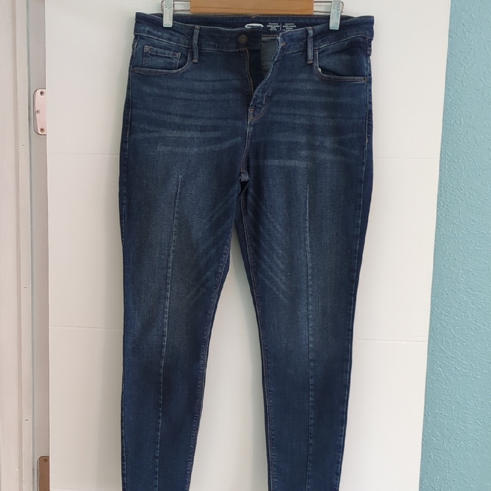Old Navy Rockstar Super Skinny Ankle Mid Rise Women's Blue Jeans Sz 14